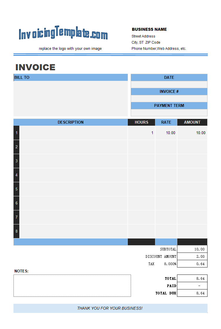 Labor Invoicing Sample
