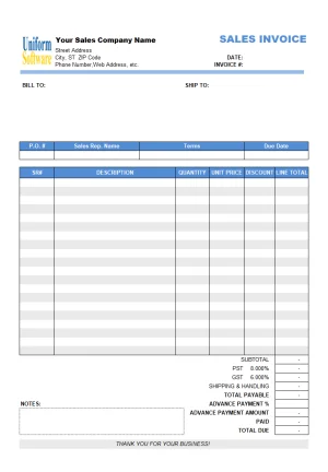 Advance Payment Receipt