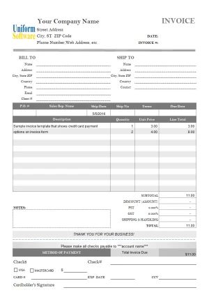 Credit Card Authorization Form