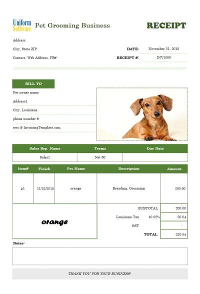 Free Printable Receipt Template