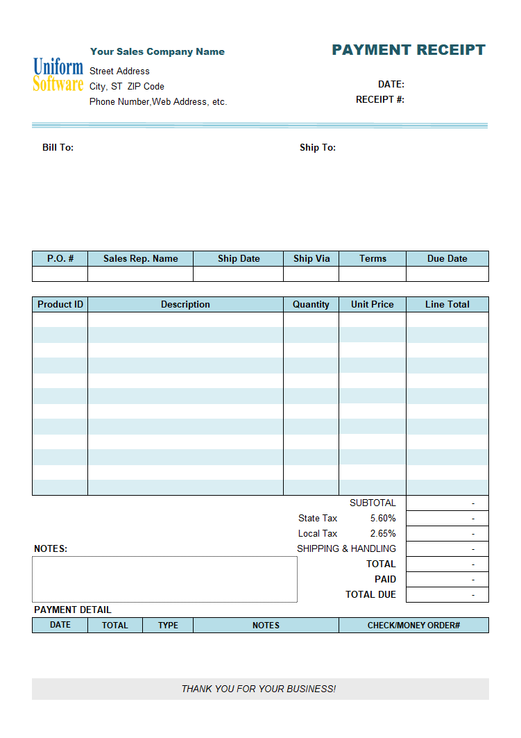 Security Deposit Receipt Template